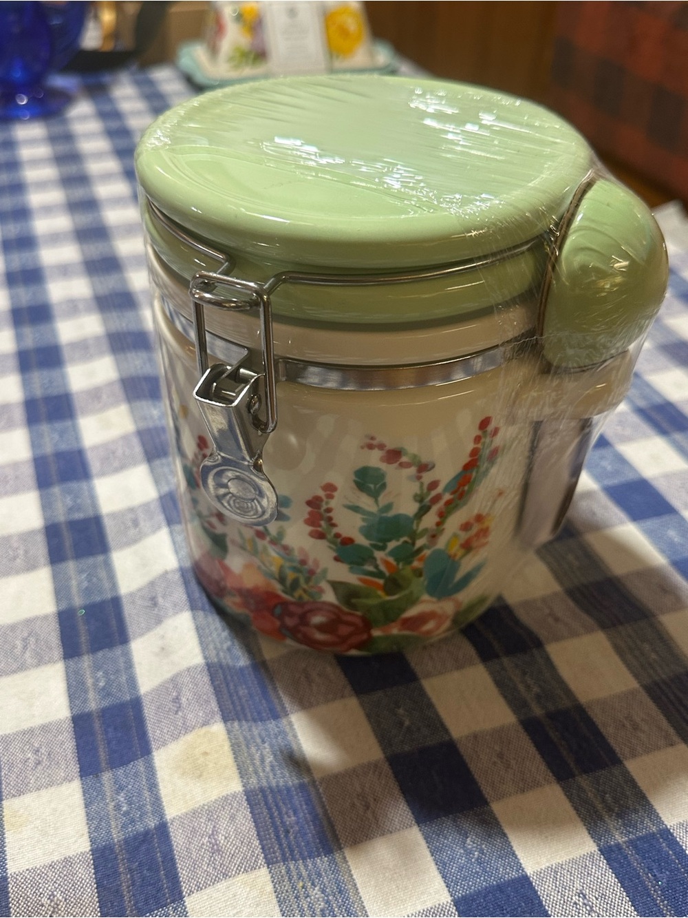 Pioneer Woman - Ceramic Floral Airtight Storage Jar with Spoon